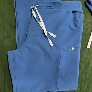 Royal Blue figs Pants with White Drawstrings XL